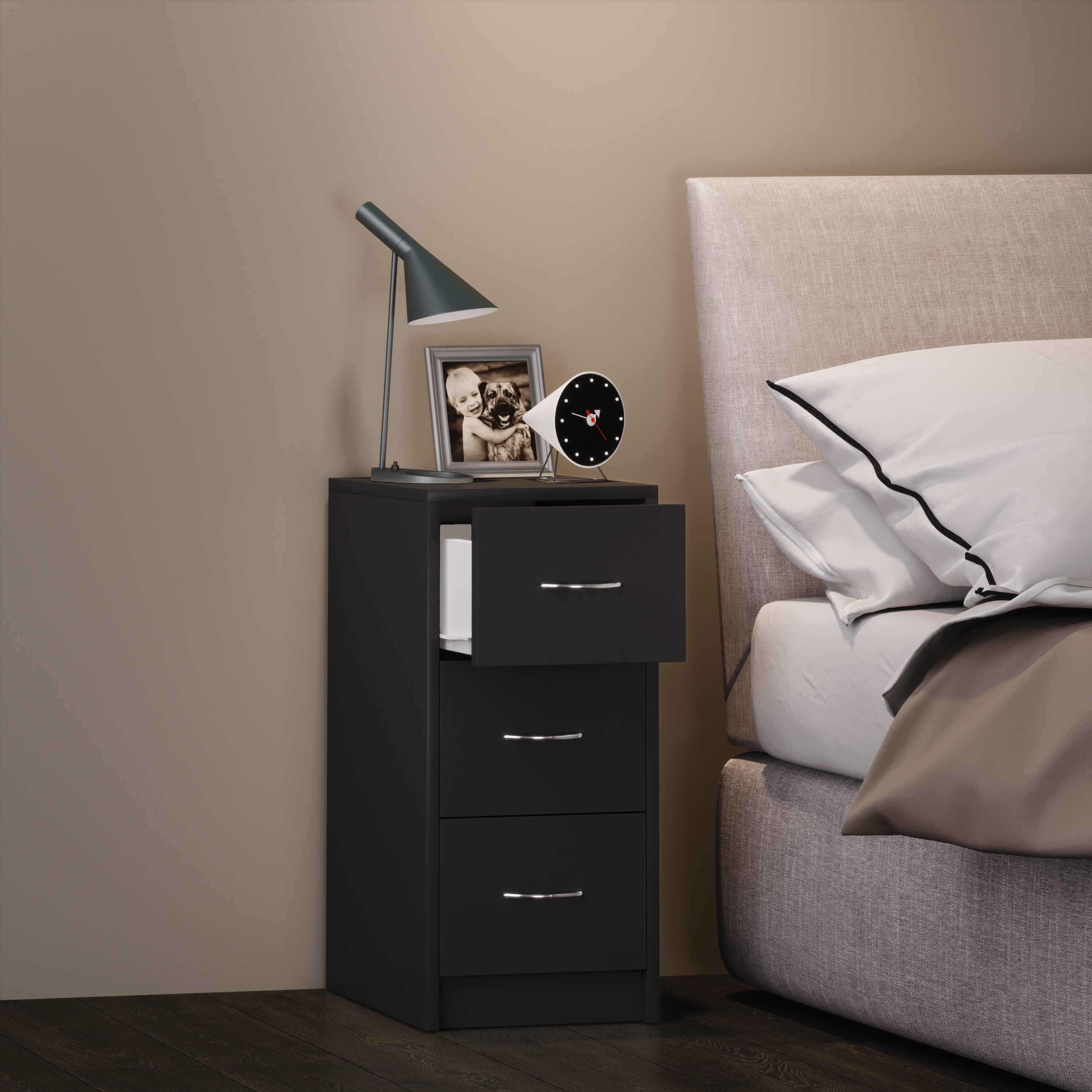 Yöpöytä Boxal Maxi 65 x 35 x 35 cm, musta