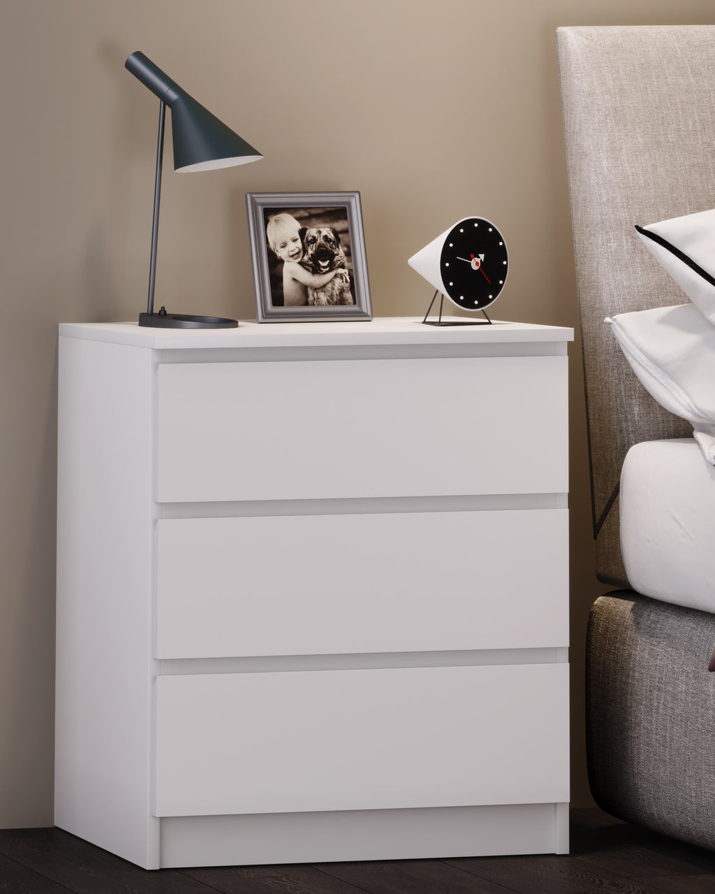 Yöpöytä "Breido XL" 65 x 55 x 40 cm, valkoinen