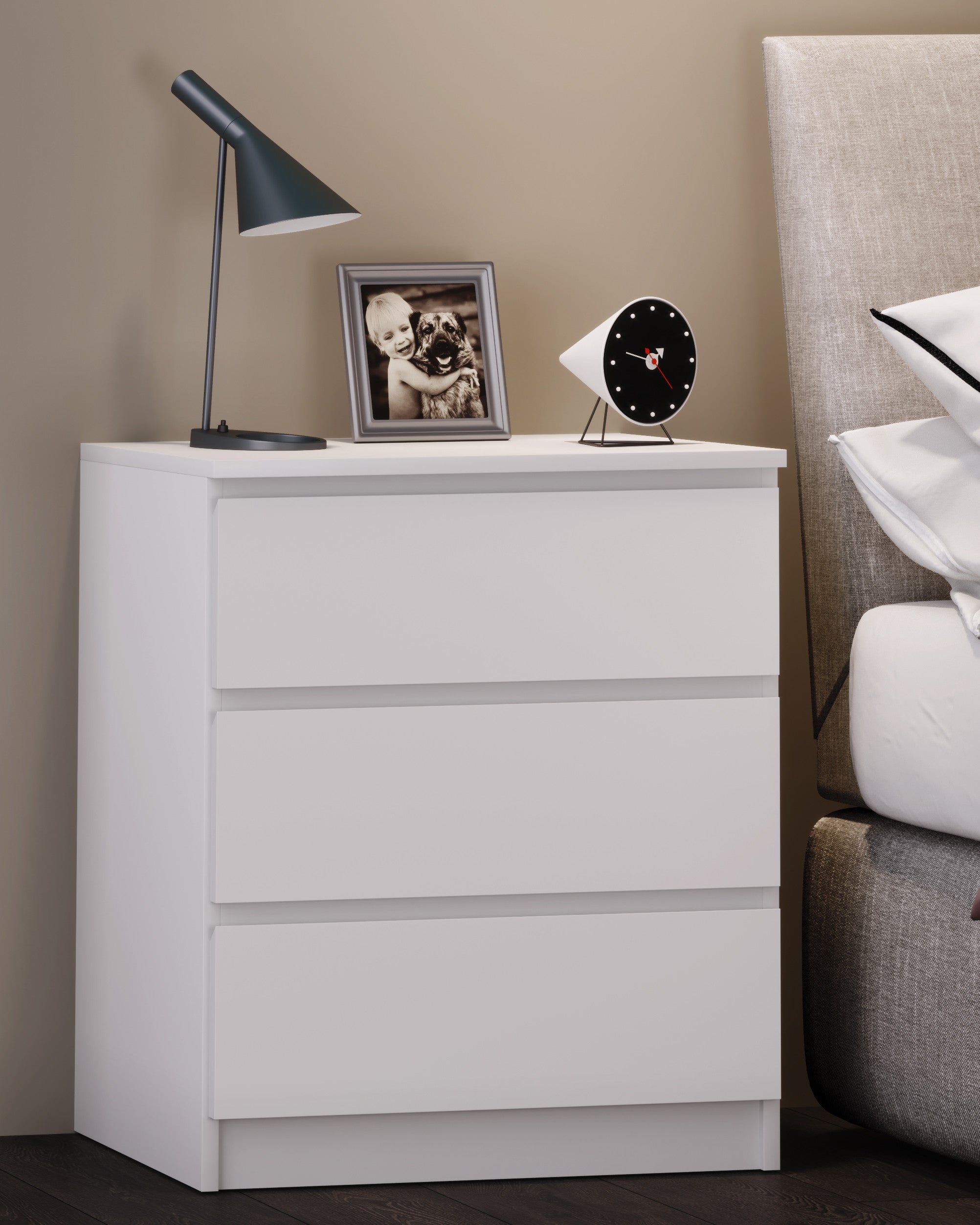 Yöpöytä "Breido XL" 65 x 55 x 40 cm, valkoinen