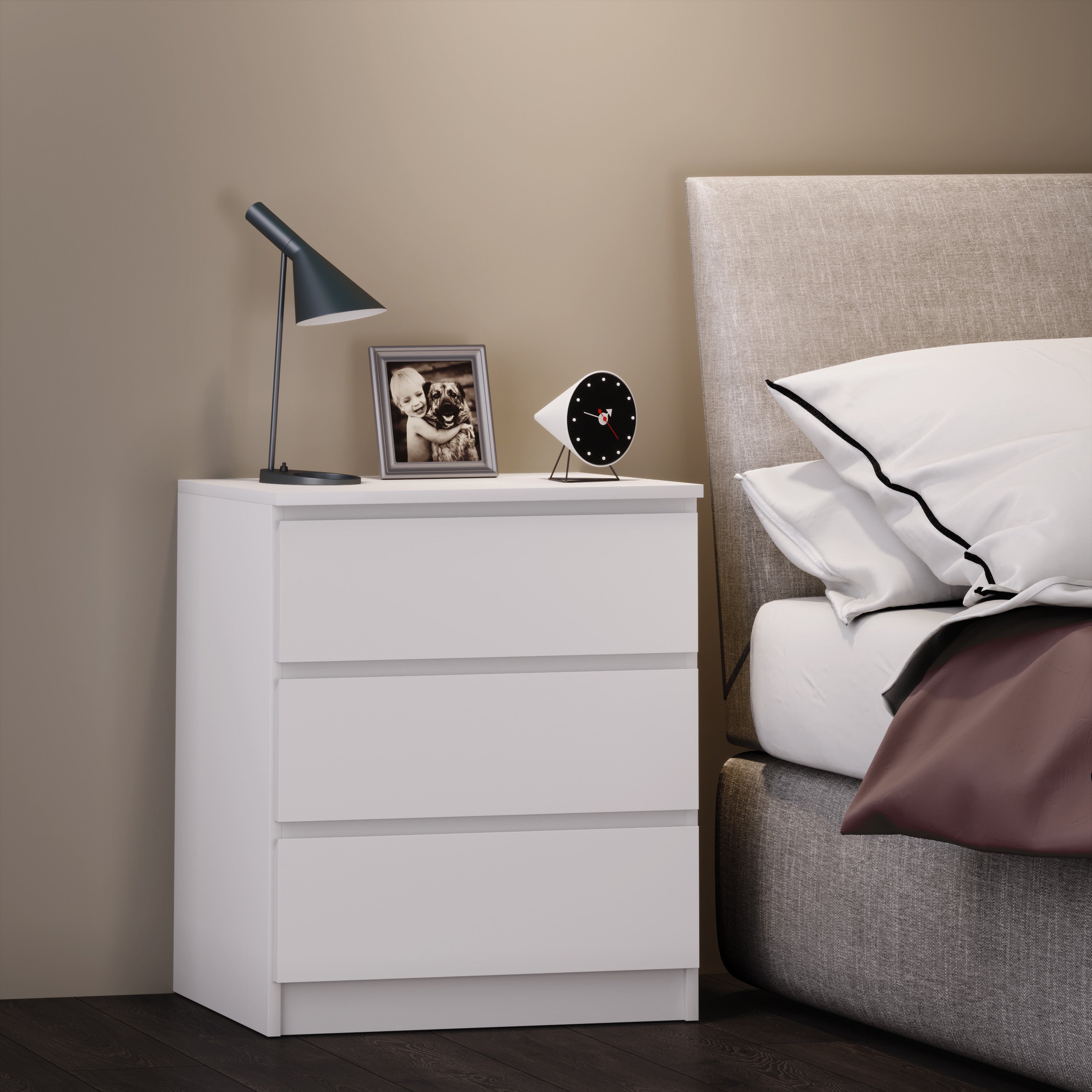 Yöpöytä "Breido XL" 65 x 55 x 40 cm, valkoinen