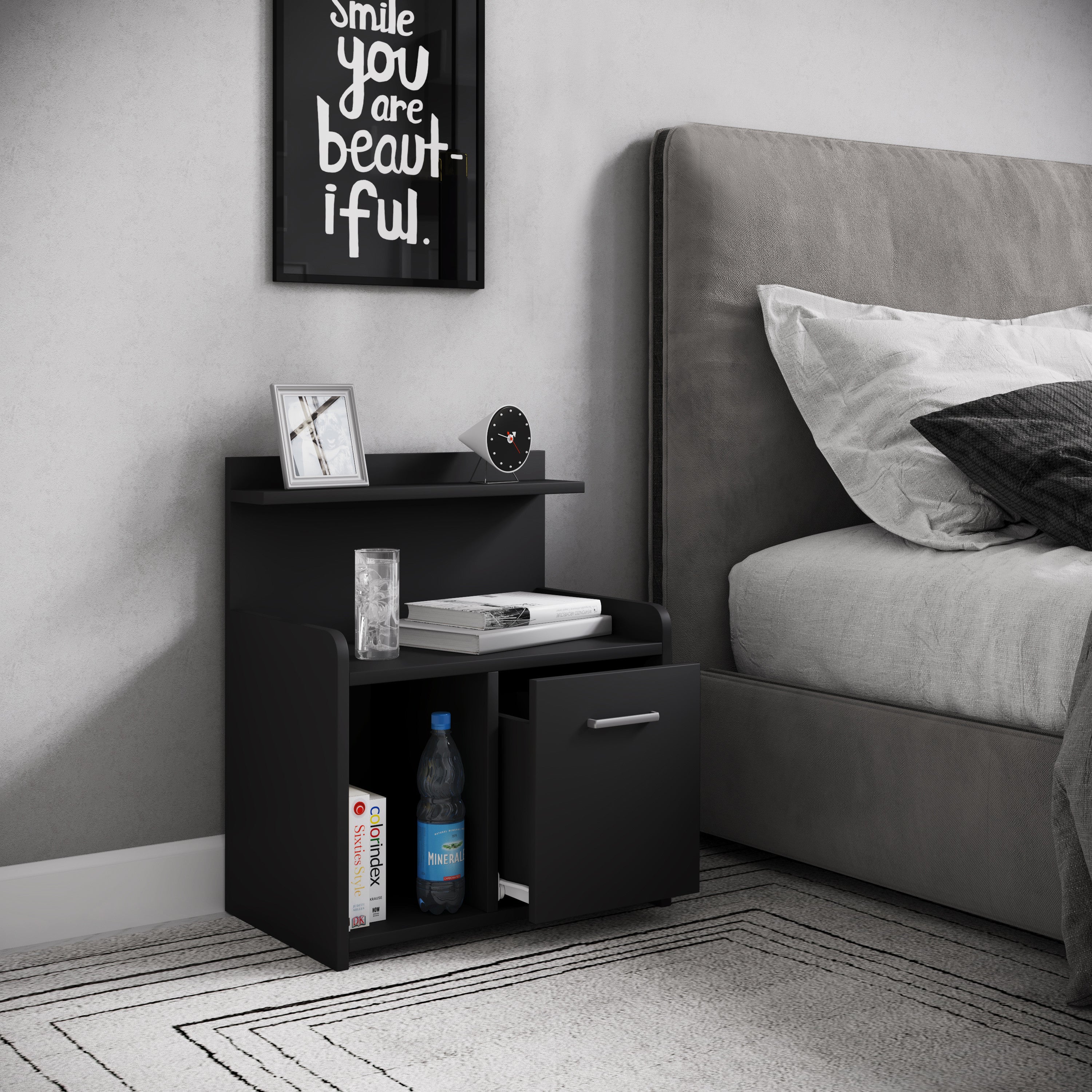 Yöpöytä "Nilasa" 60 x 47 x 29 cm, musta