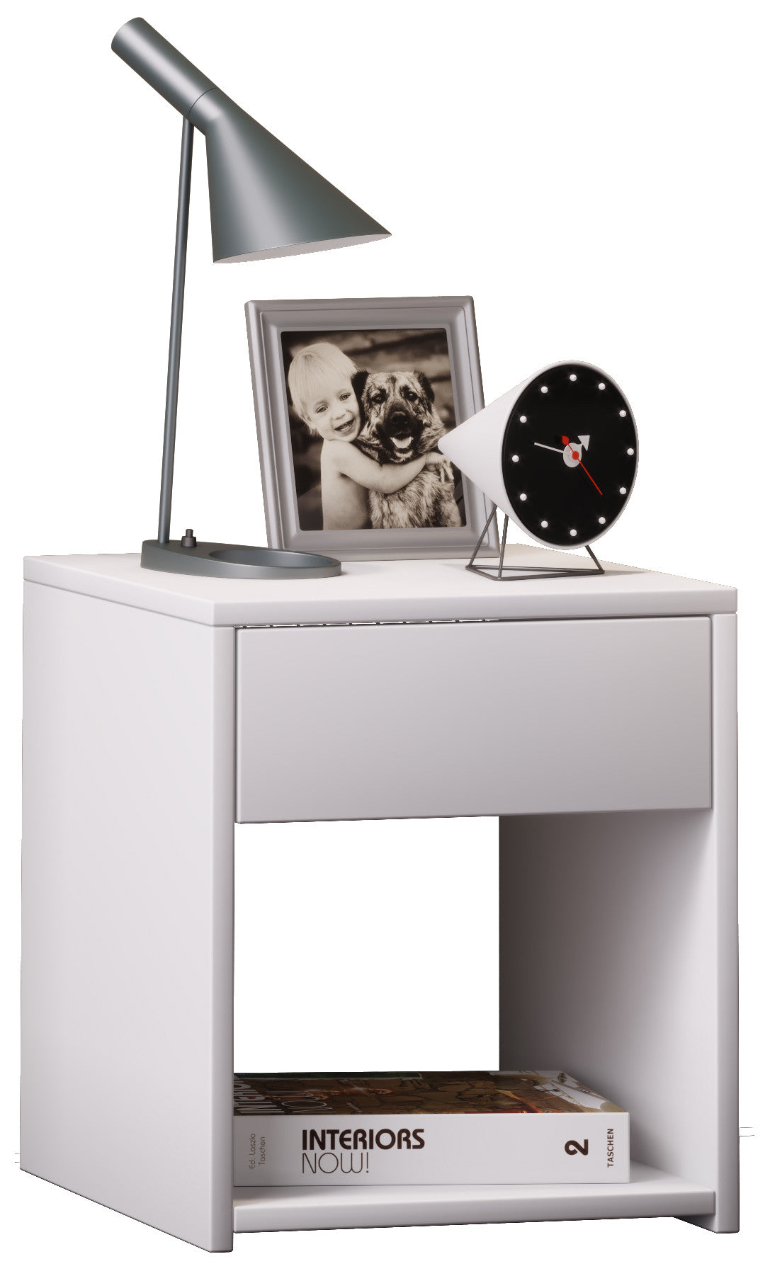 Sivupöytä "Sledo Mini", K. 40 x L. 35 x S. 35 cm, Valkoinen