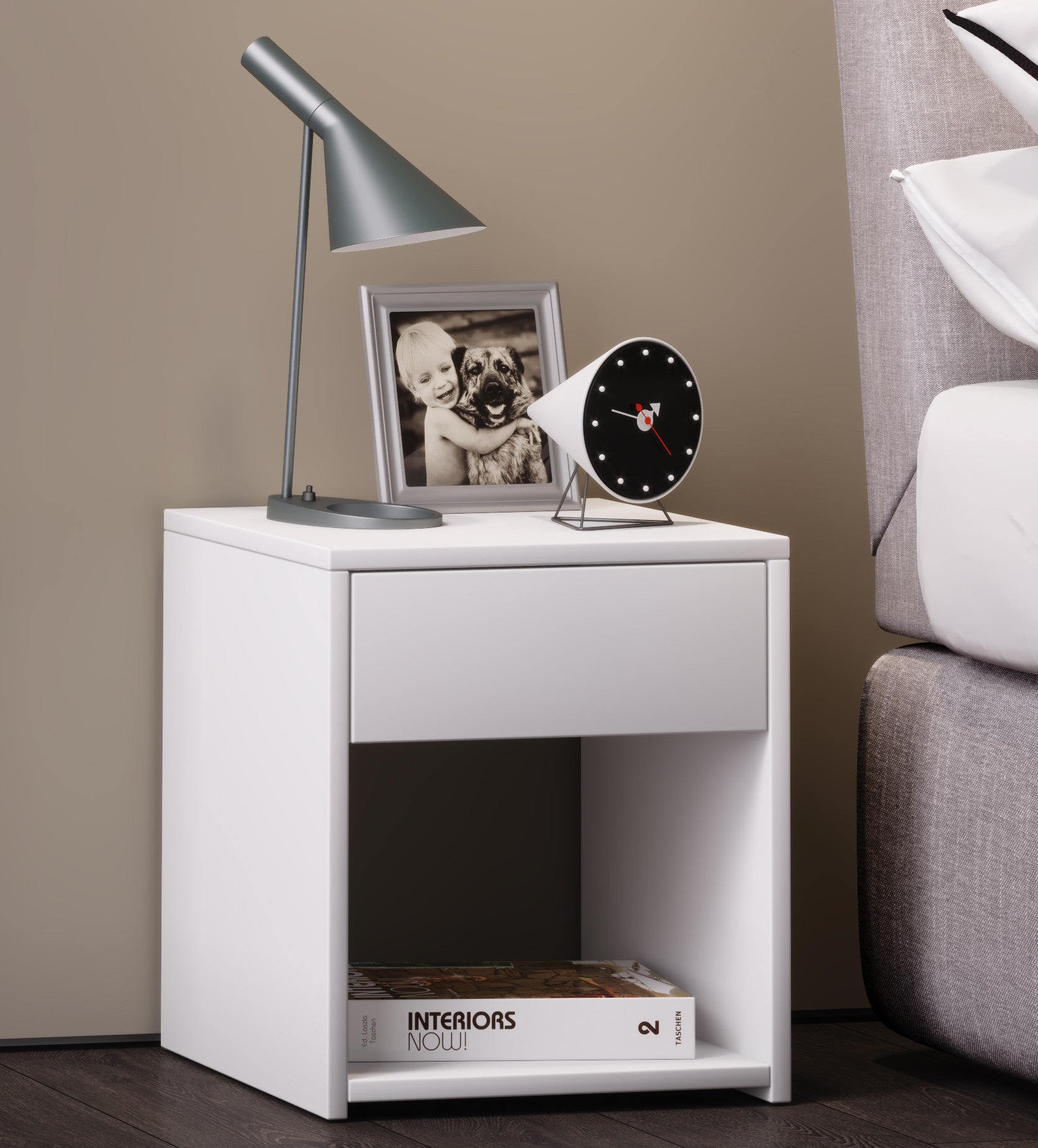 Sivupöytä "Sledo Mini", K. 40 x L. 35 x S. 35 cm, Valkoinen