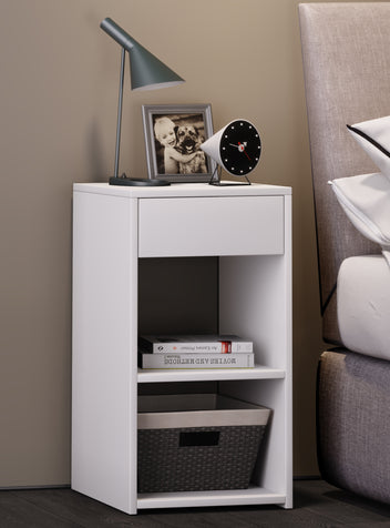 Sidobord "Sledo Maxi", 65 x 35 x 35 cm, vitt
