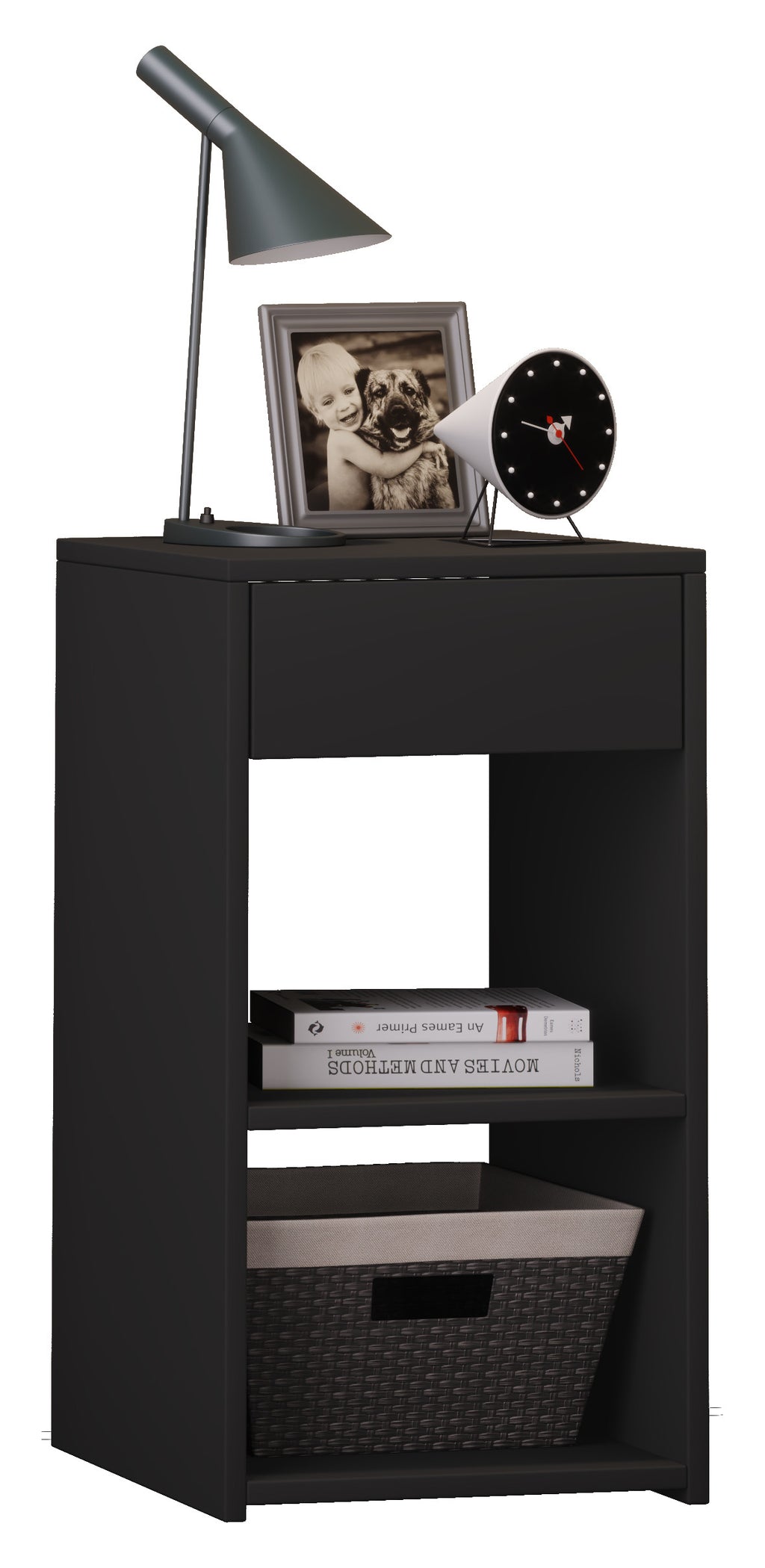 Sivupöytä "Sledo Maxi", 65 x 35 x 35 cm, musta