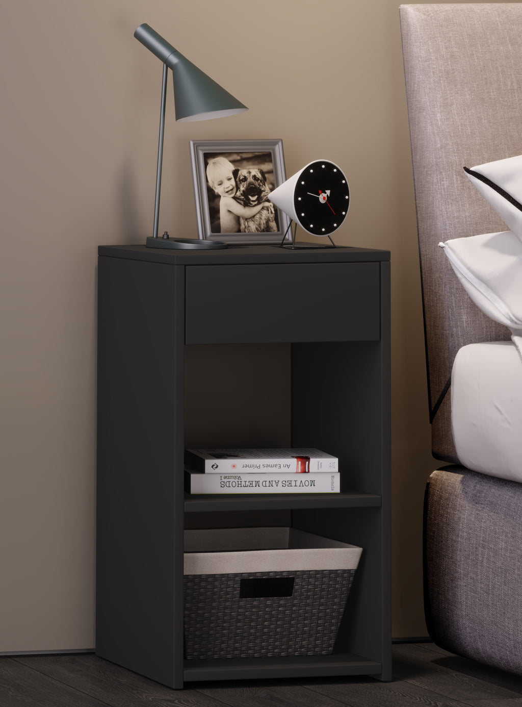 Sivupöytä "Sledo Maxi", 65 x 35 x 35 cm, musta