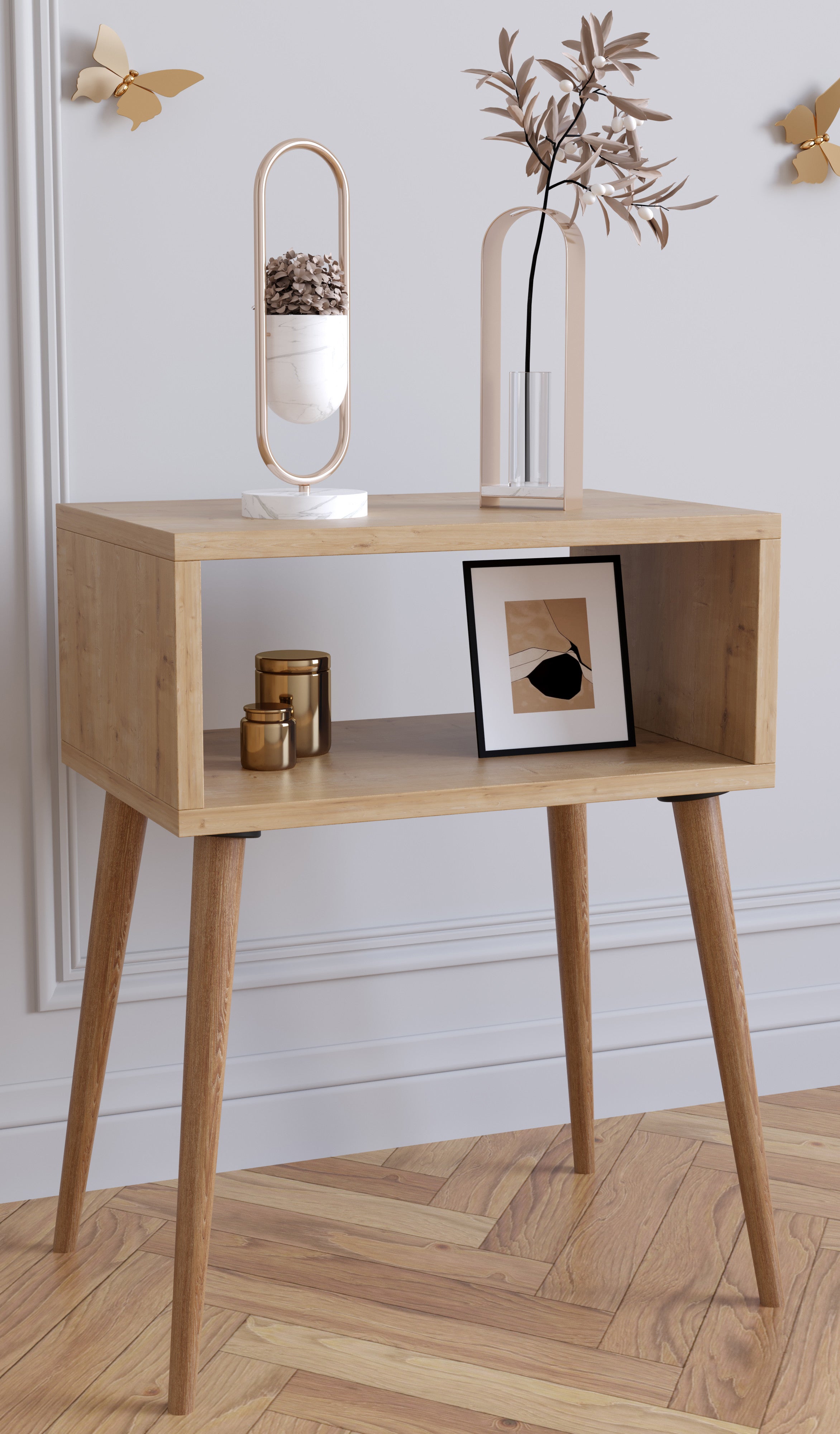 Yöpöytä "Singol M", 60 x 45 x 30 cm, vaalea puu