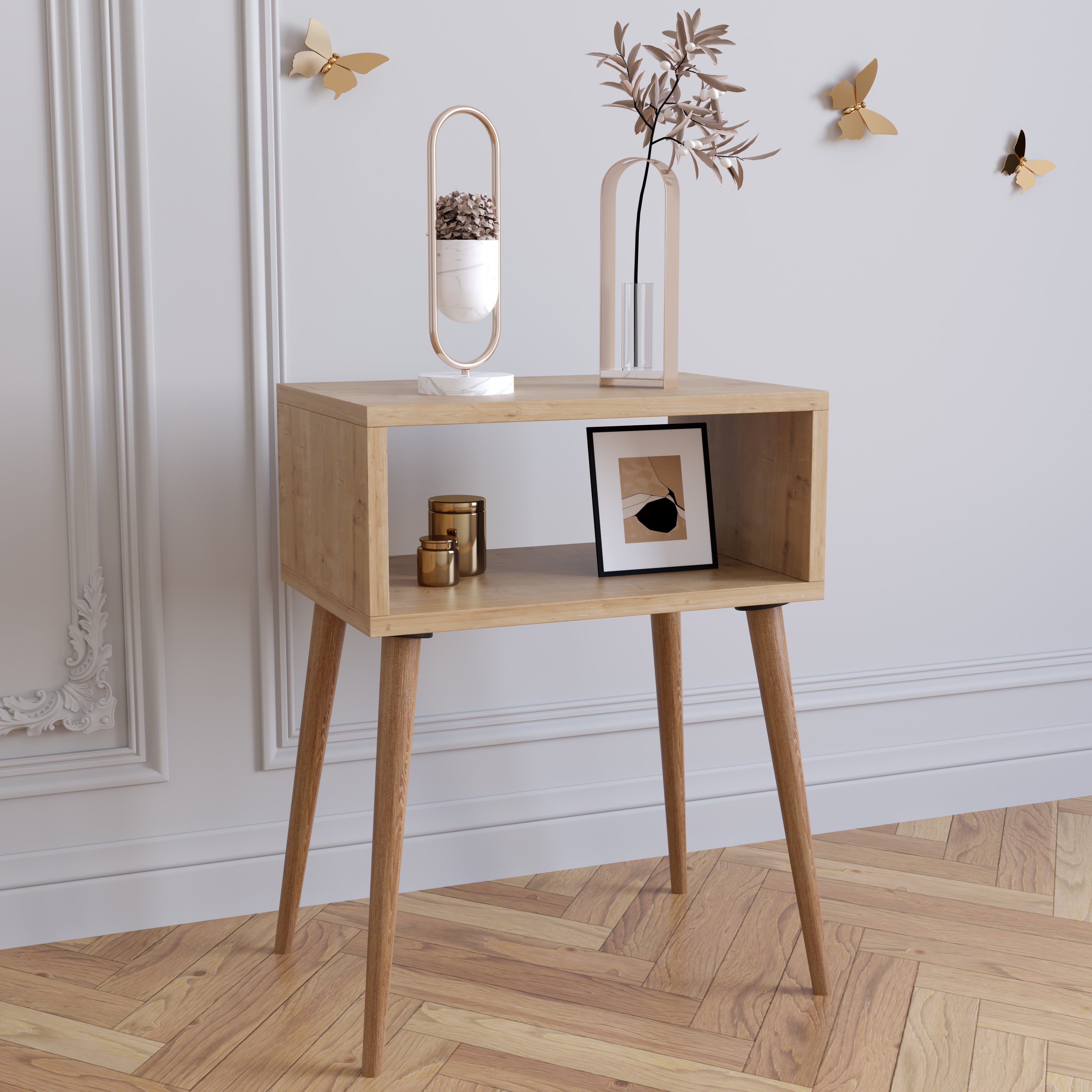 Yöpöytä "Singol M", 60 x 45 x 30 cm, vaalea puu