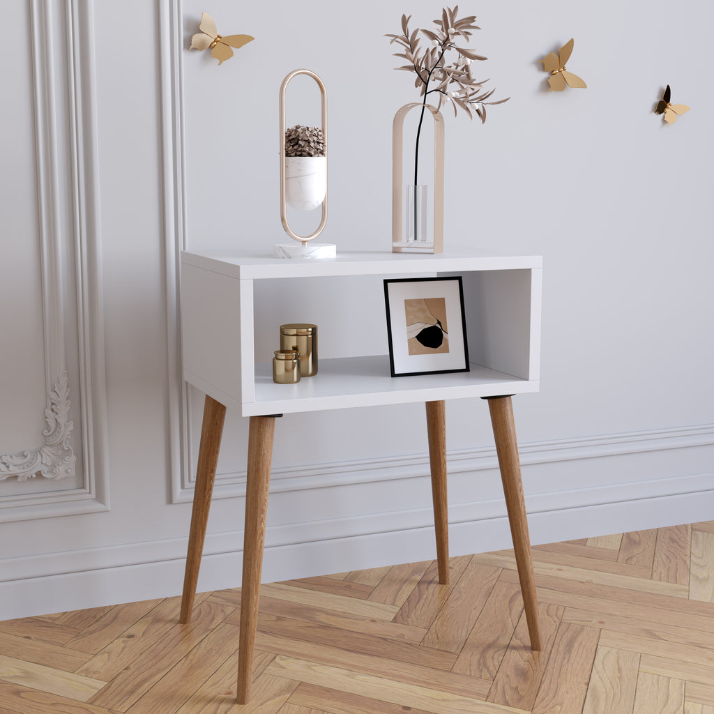 Yöpöytä "Singol M", 60 x 45 x 30 cm, valkoinen