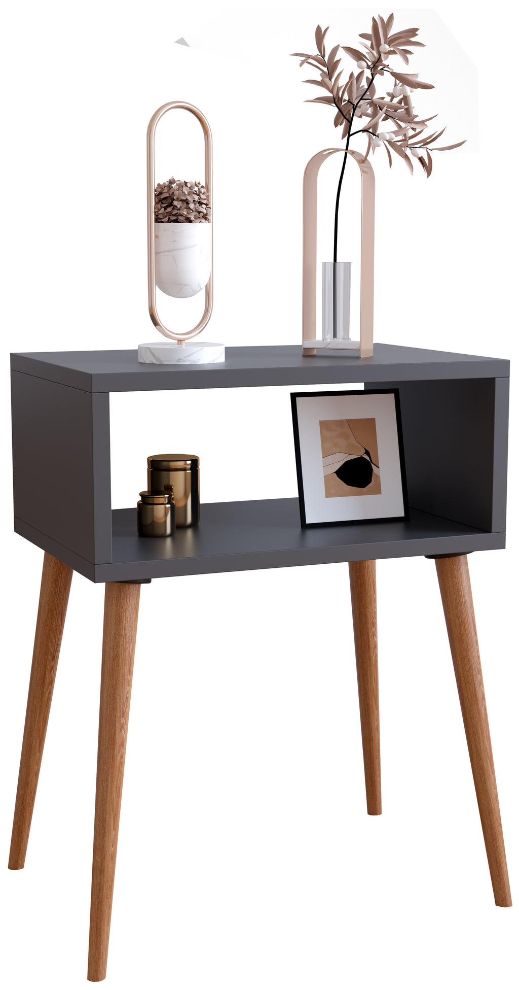 Yöpöytä "Singol M", 60 x 45 x 30 cm, harmaa