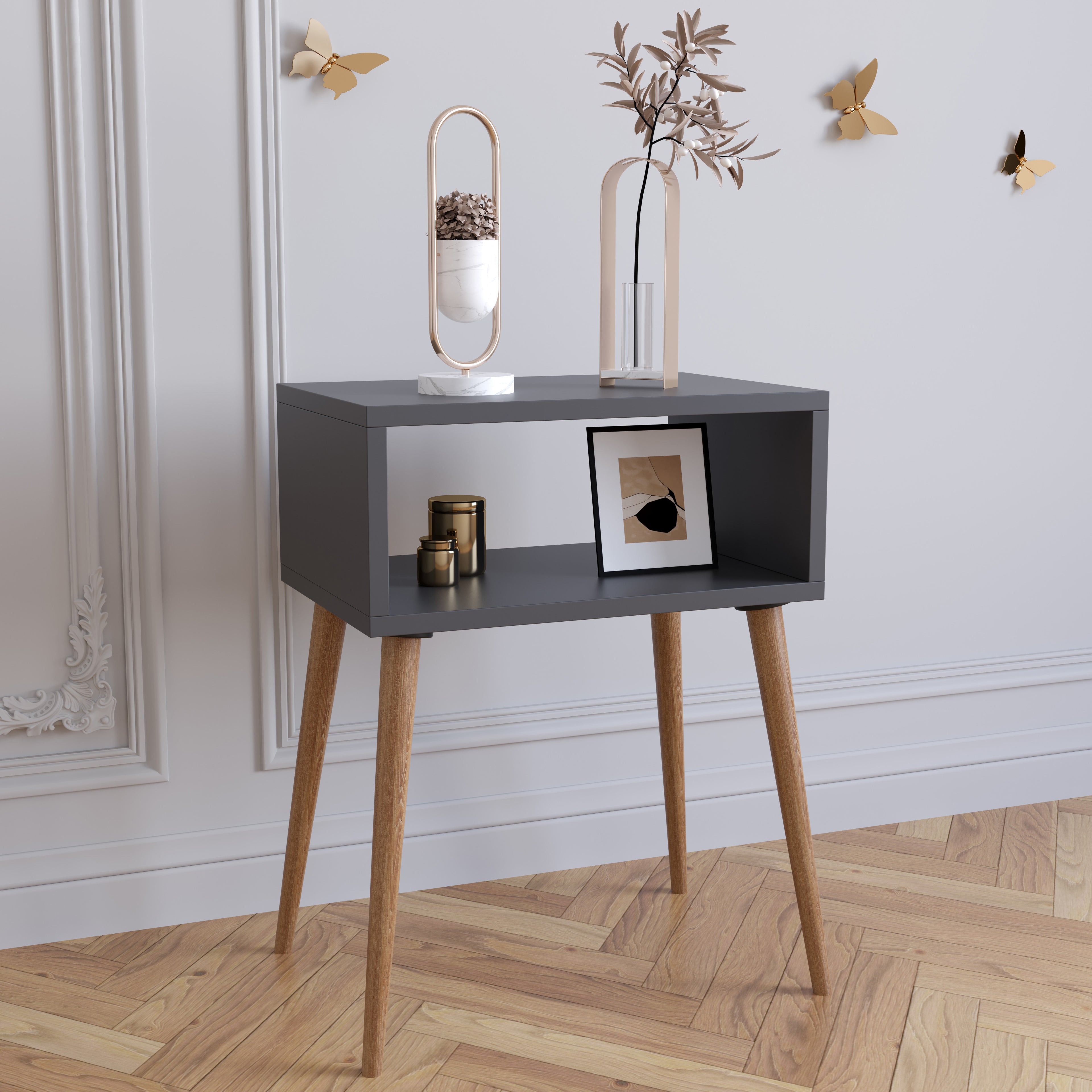 Yöpöytä "Singol M", 60 x 45 x 30 cm, harmaa