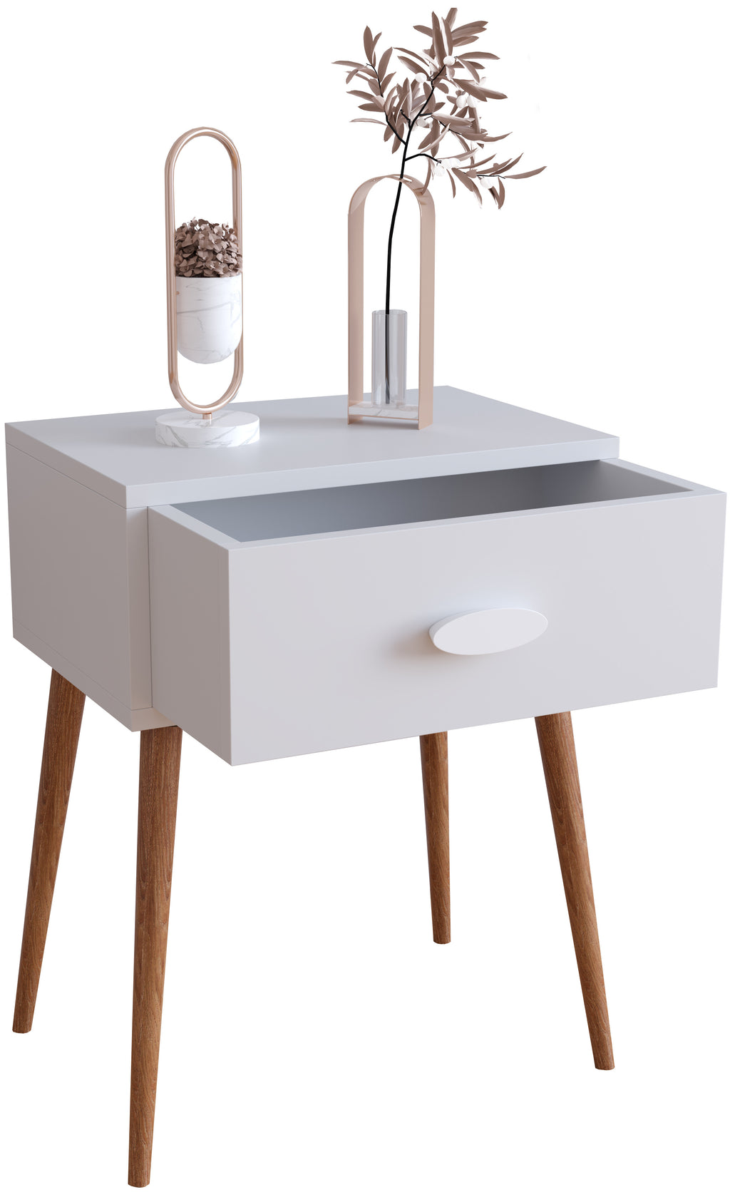 Yöpöytä "Singol L", 60 x 45 x 30 cm, valkoinen