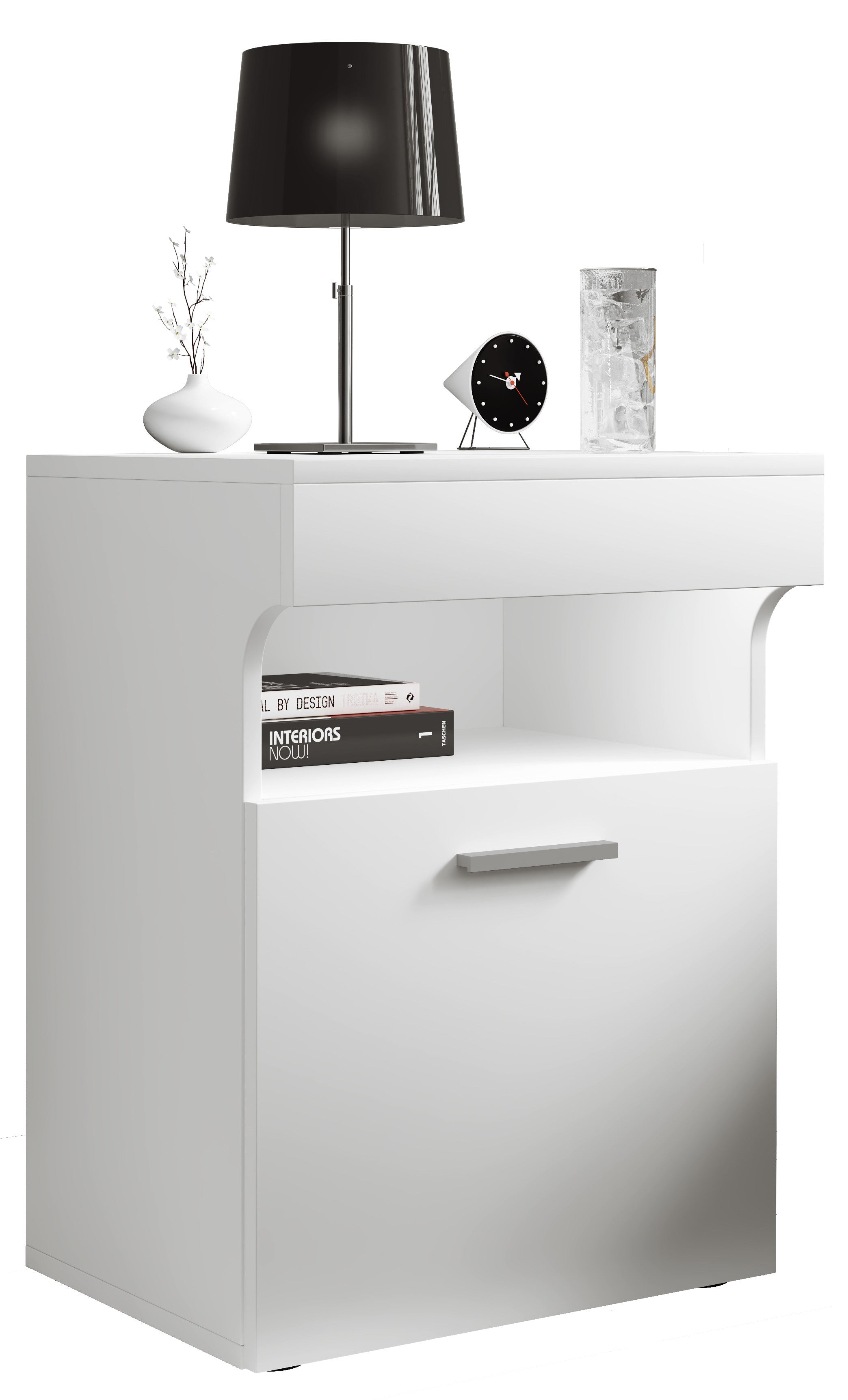 Yöpöytä "Slepal M", 61 x 45 x 39 cm, valkoinen