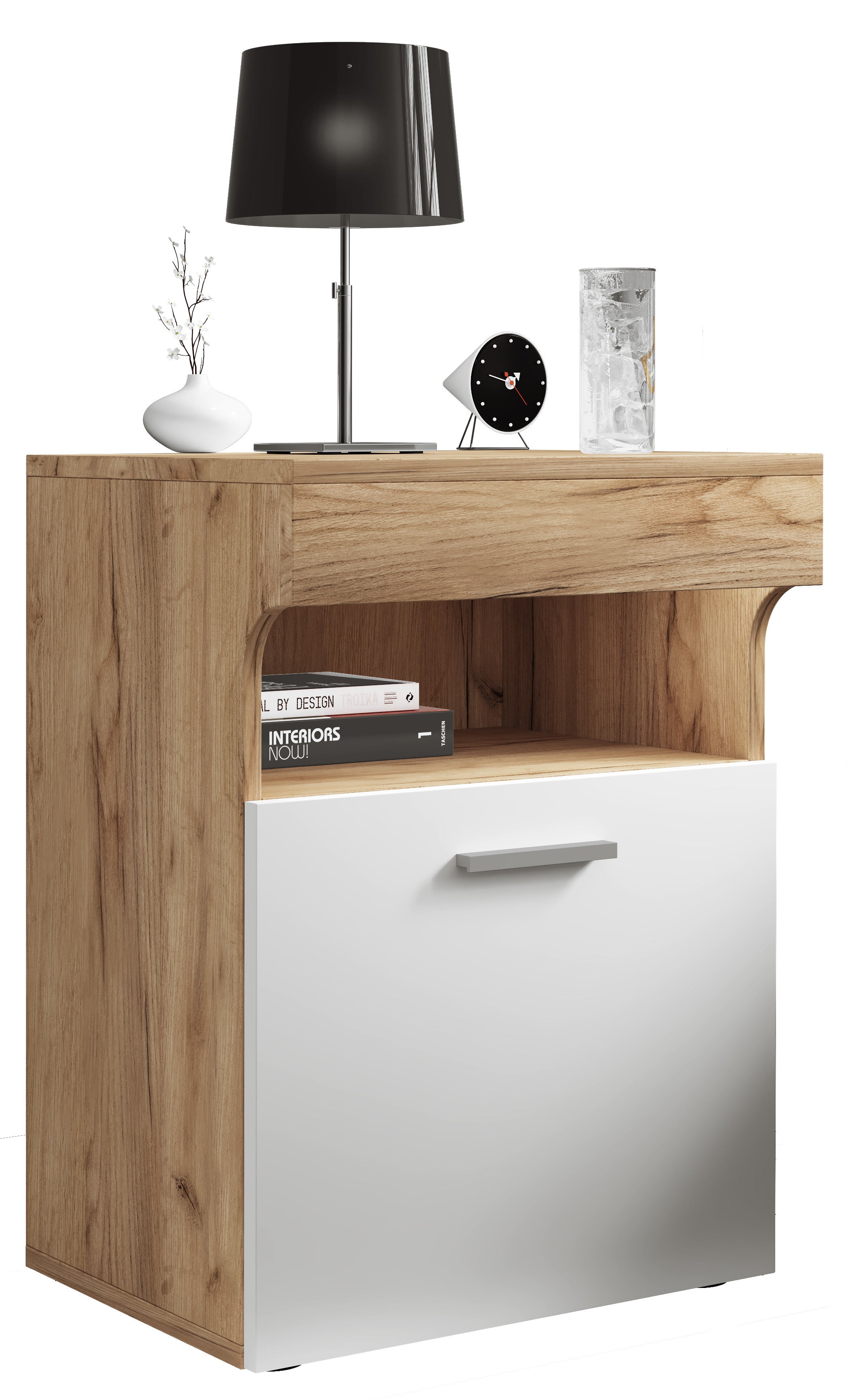 Yöpöytä "Slepal M", 61 x 45 x 39 cm, puu / valkoinen