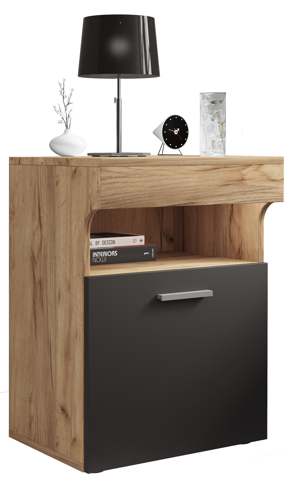 Yöpöytä "Slepal M", 61 x 45 x 39 cm, puu / antrasiitti