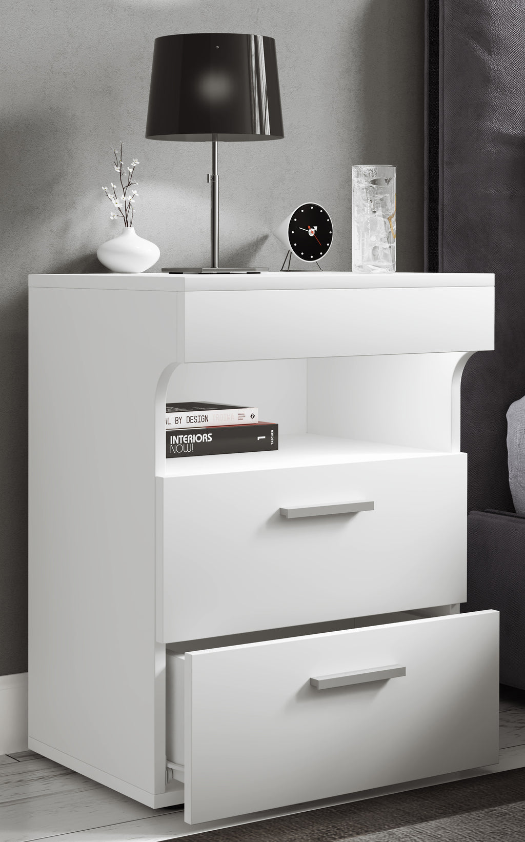 Yöpöytä "Slepal L", 61 x 45 x 39 cm, valkoinen