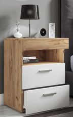 Yöpöytä "Slepal L", 61 x 45 x 39 cm, puu / valkoinen