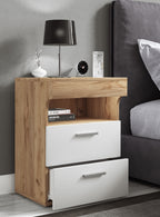 Yöpöytä "Slepal L", 61 x 45 x 39 cm, puu / valkoinen