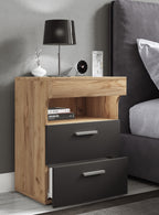 Yöpöytä "Slepal L", 61 x 45 x 39 cm, puu / antrasiitti