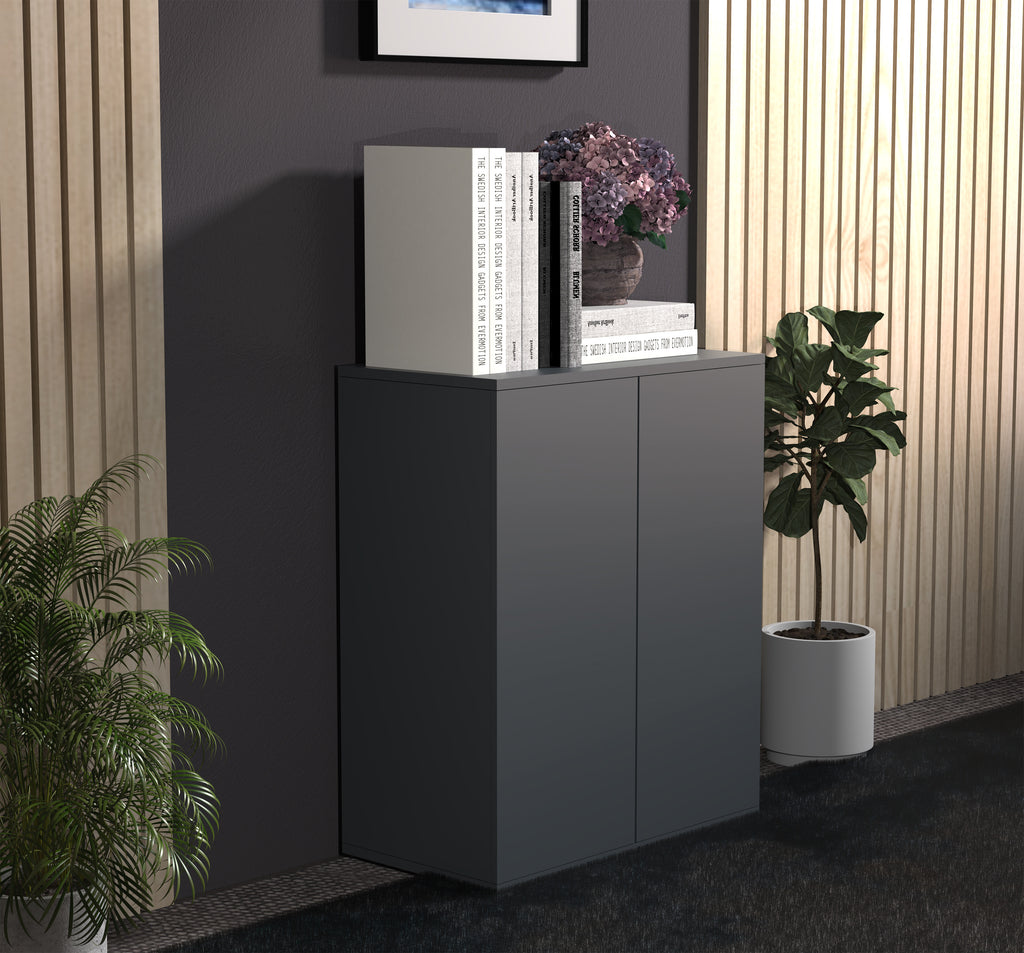 Säilytyskaappi Dalosa 2-säilytystilaa, musta , 73 x 60 x 32 cm