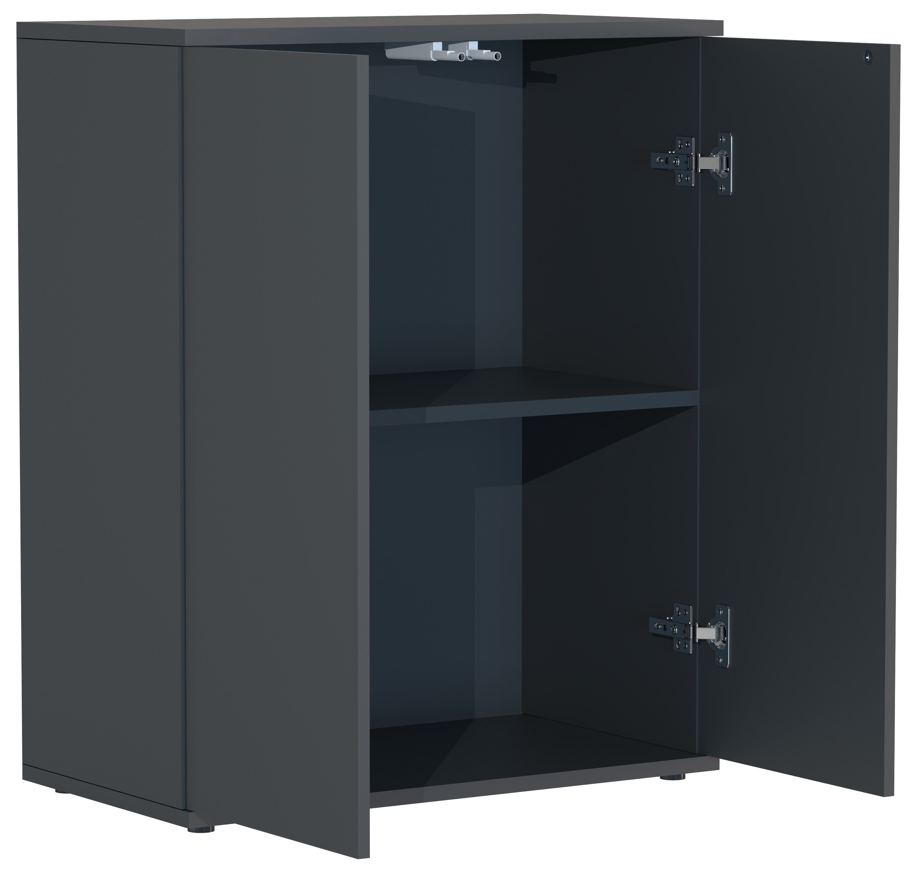 Säilytyskaappi Dalosa 2-säilytystilaa, musta , 73 x 60 x 32 cm