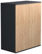 Säilytyskaappi Dalosa 2-säilytystilaa, musta / puu, 73 x 60 x 32 cm