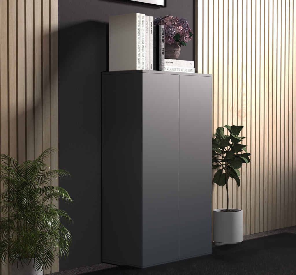 Säilytyskaappi Dalosa 3-säilytystilaa, musta, 108 x 60 x 32 cm