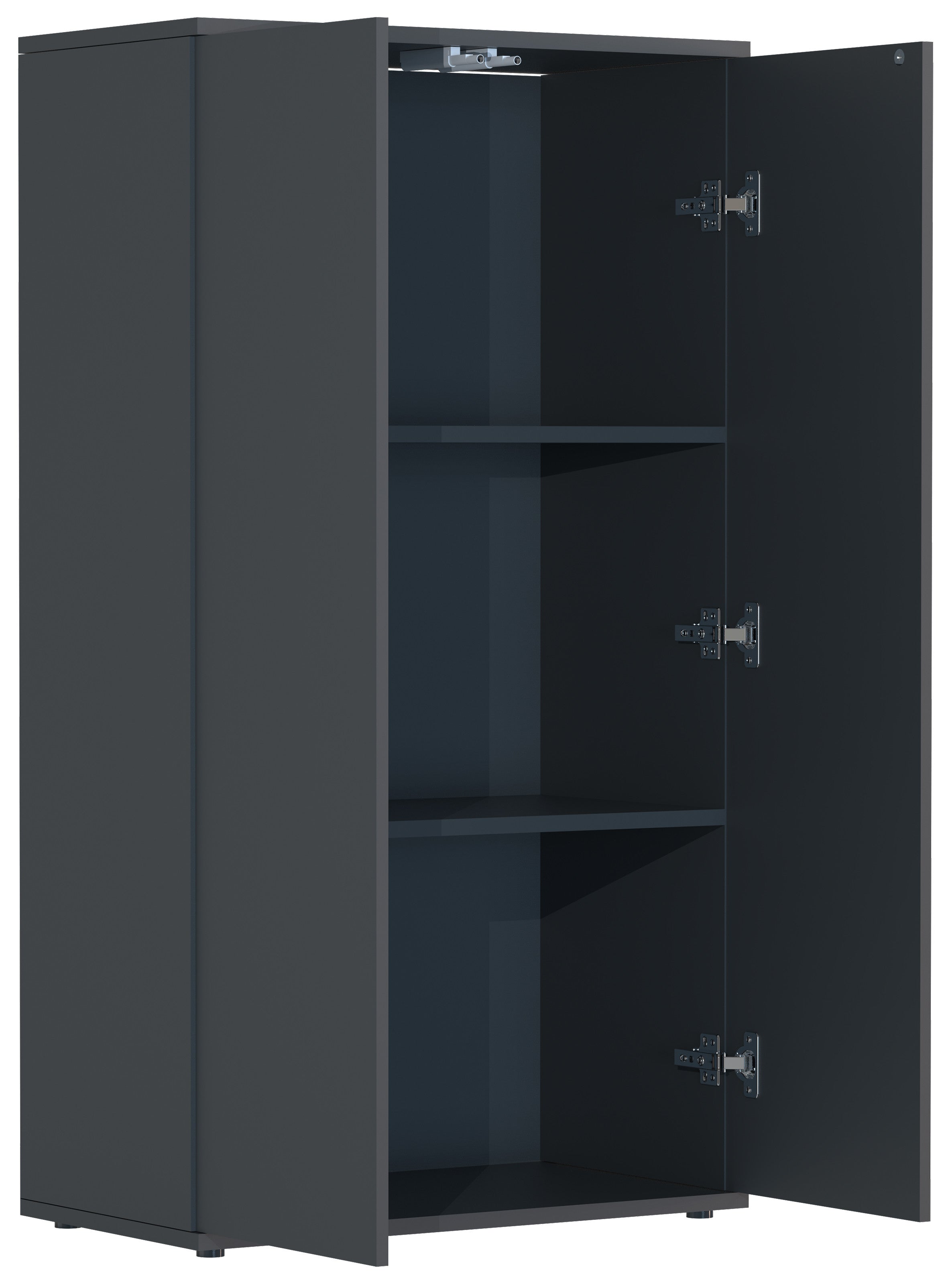 Säilytyskaappi Dalosa 3-säilytystilaa, musta, 108 x 60 x 32 cm