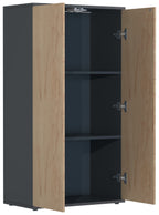 Säilytyskaappi Dalosa 3-säilytystilaa, musta / puu, 108 x 60 x 32 cm