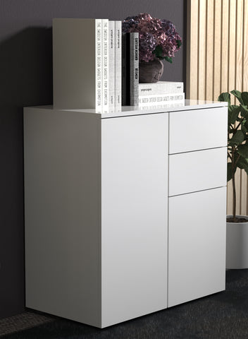 Dalosa byrå med 4 förvaringsfack, vit, 77 x 70 x 39 cm
