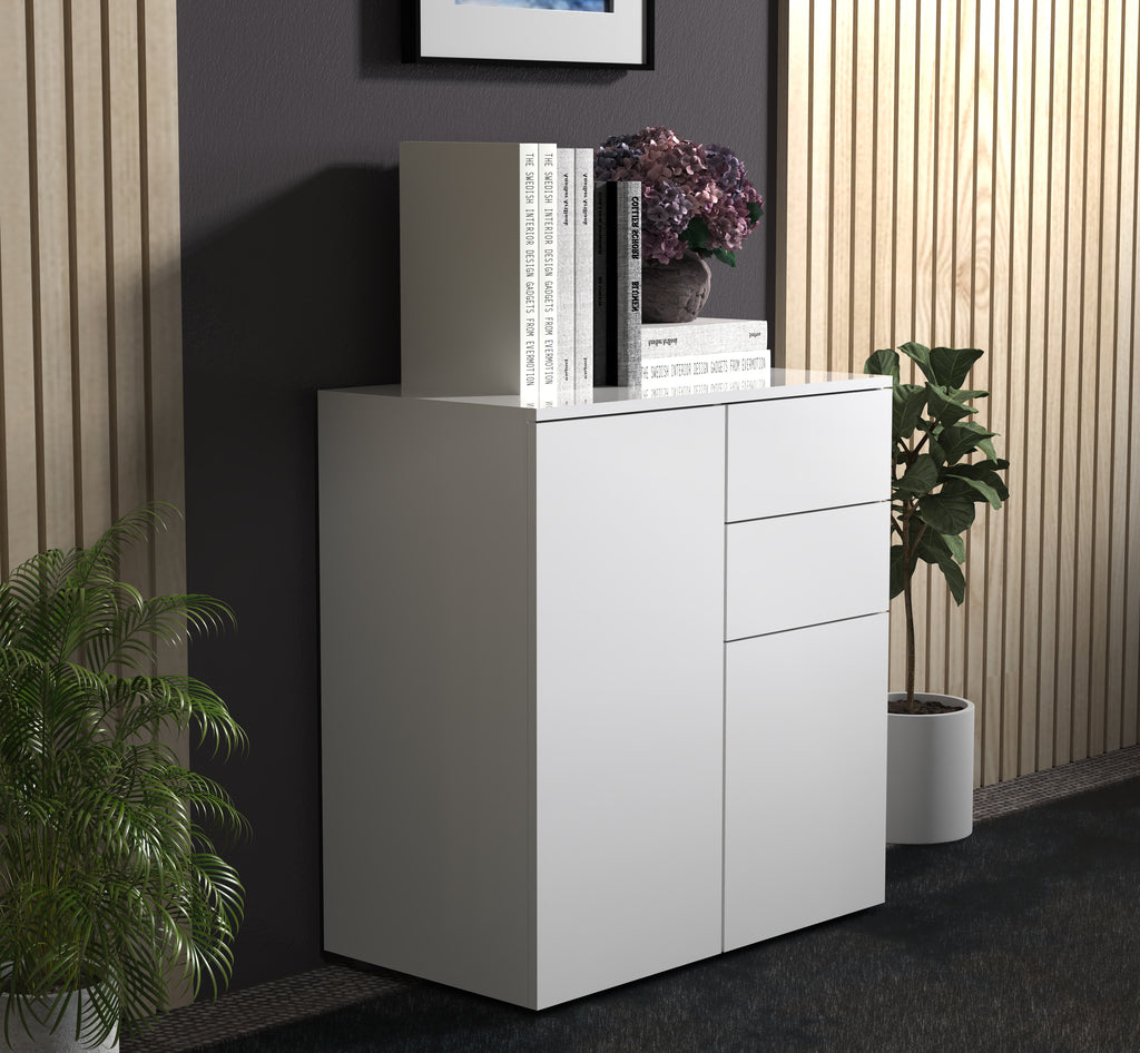 Lipasto Dalosa 4-säilytystilaa, valkoinen, 77 x 70 x 39cm