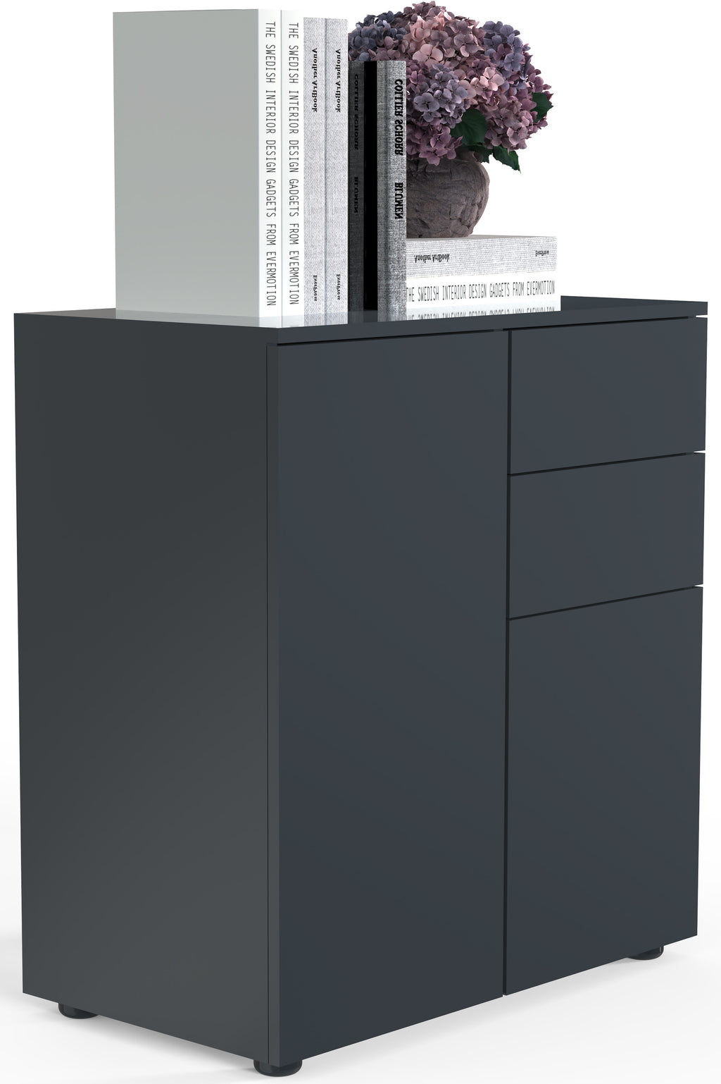 Lipasto Dalosa 4-säilytystilaa, musta, 77 x 70 x 39cm