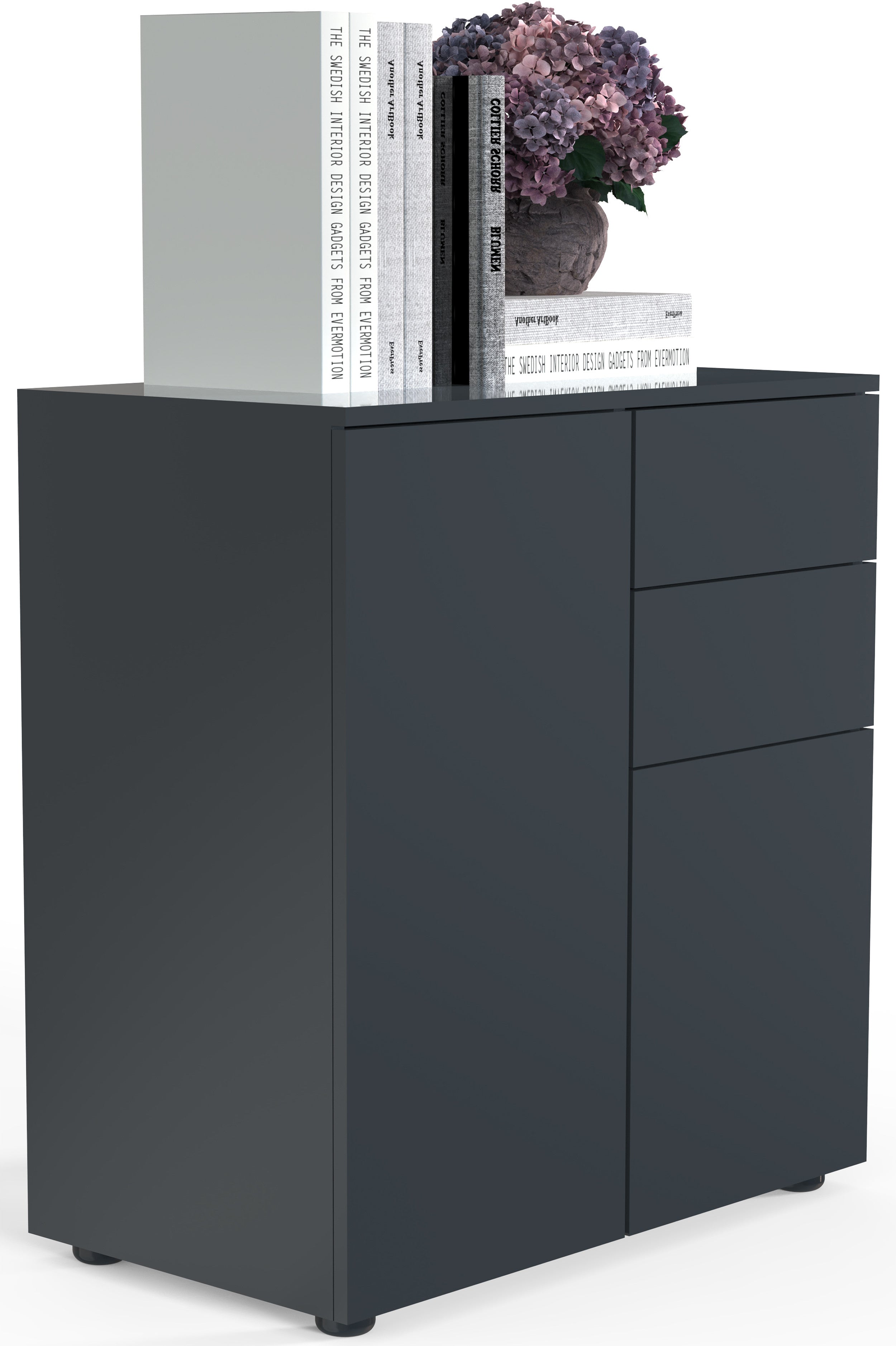 Lipasto Dalosa 4-säilytystilaa, musta, 77 x 70 x 39cm