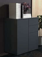 Lipasto Dalosa 4-säilytystilaa, musta, 77 x 70 x 39cm