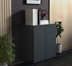 Lipasto Dalosa 4-säilytystilaa, musta, 77 x 70 x 39cm