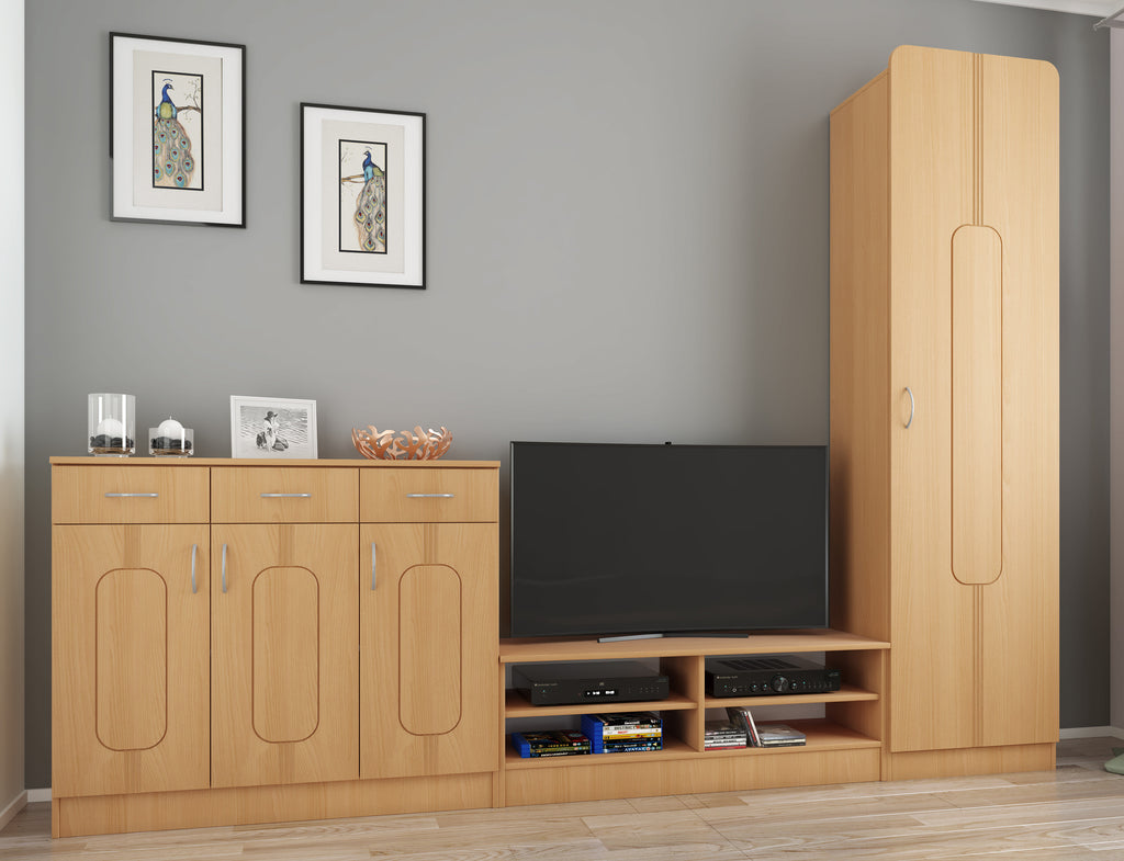 Lipasto 3 laatikkoa/3ovea Balia, puu, 89 x 105 x 36 cm