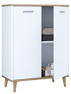 Lipasto Landos, Valkoinen / puu, 81 x 60 x 28 cm