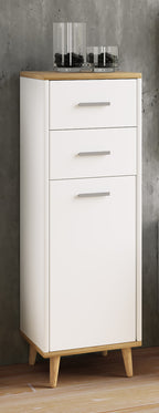 Lipasto Lindas, valkoinen / puu, 97 x 32 x 28 cm