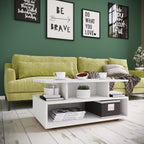 Sohvapöytä Esila, Paljon säilytystilaa, Valkoinen