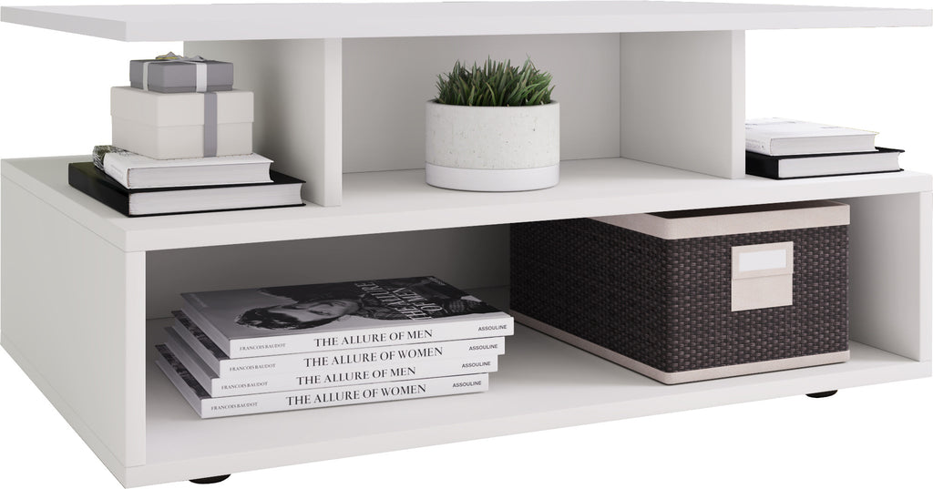 Sohvapöytä Esila, Paljon säilytystilaa, Valkoinen