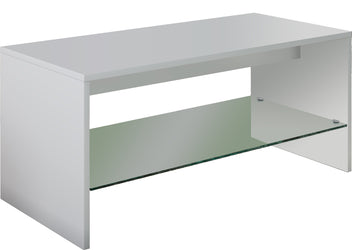 Soffbord med glashylla Wisal, vit