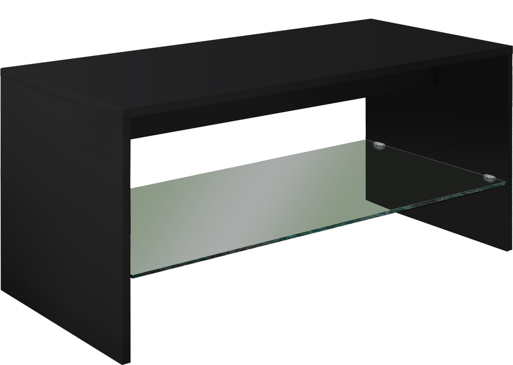 Sohvapöytä Lasihyllyllä Wisal, musta
