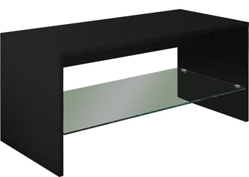 Soffbord med glashylla Wisal, svart