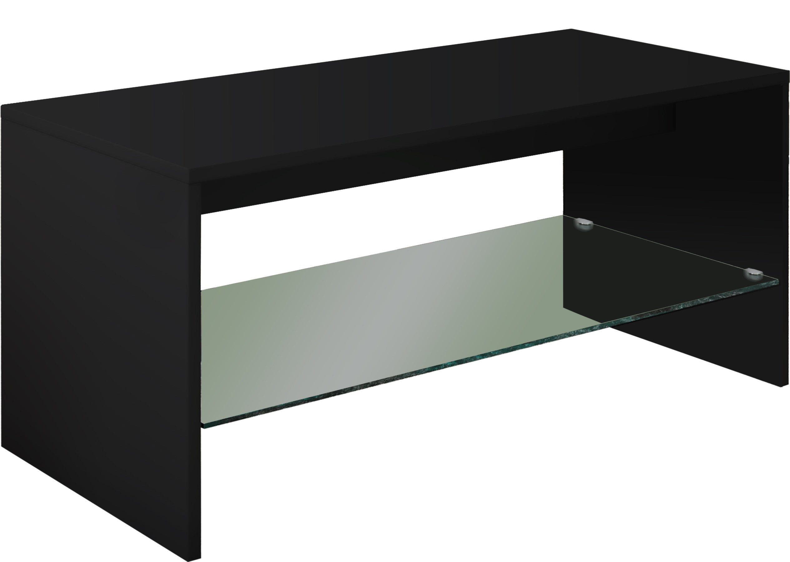 Sohvapöytä Lasihyllyllä Wisal, musta