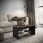 Sohvapöytä Lasihyllyllä Wisal, musta