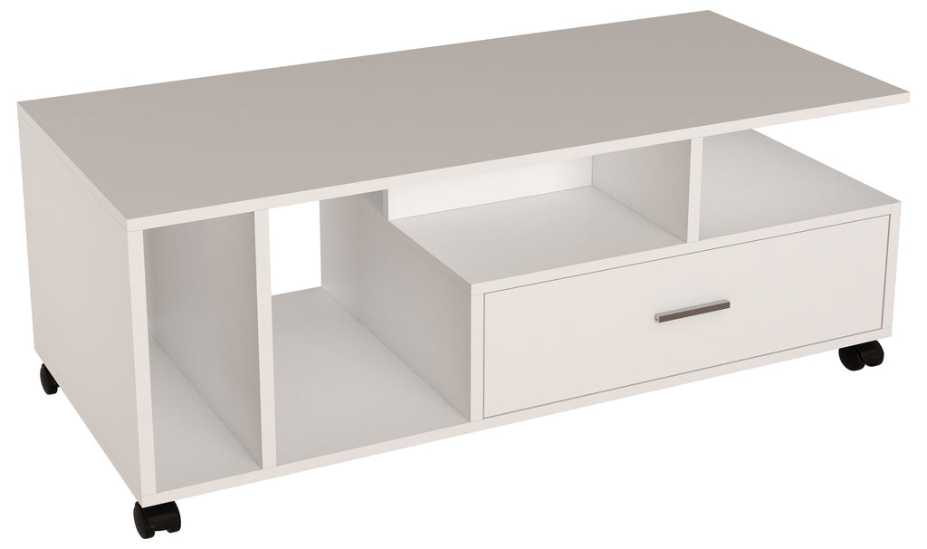 Sohvapöytä Silus, Paljon säilytystilaa, valkoinen