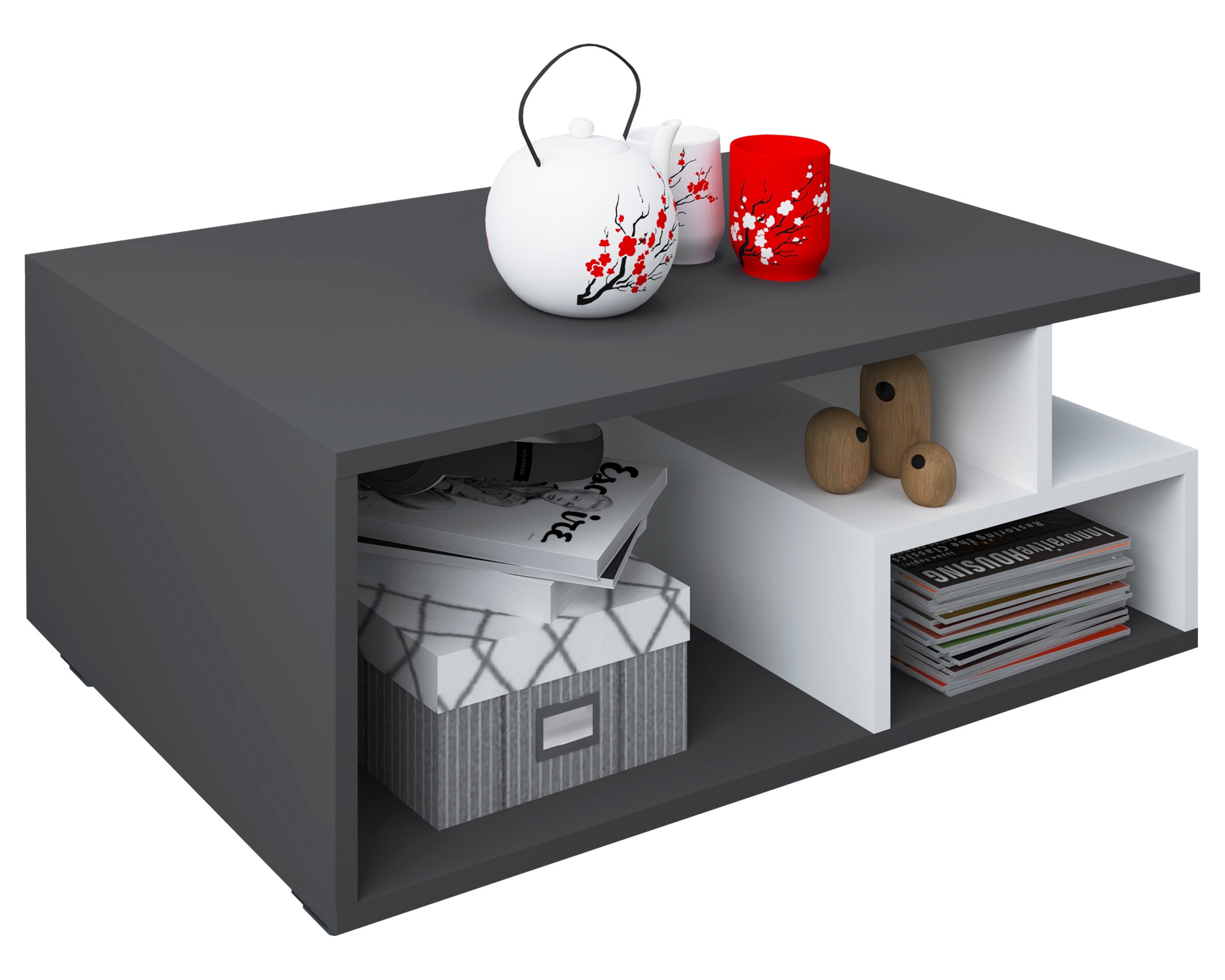 Sohvapöytä Sulas, musta / valkoinen