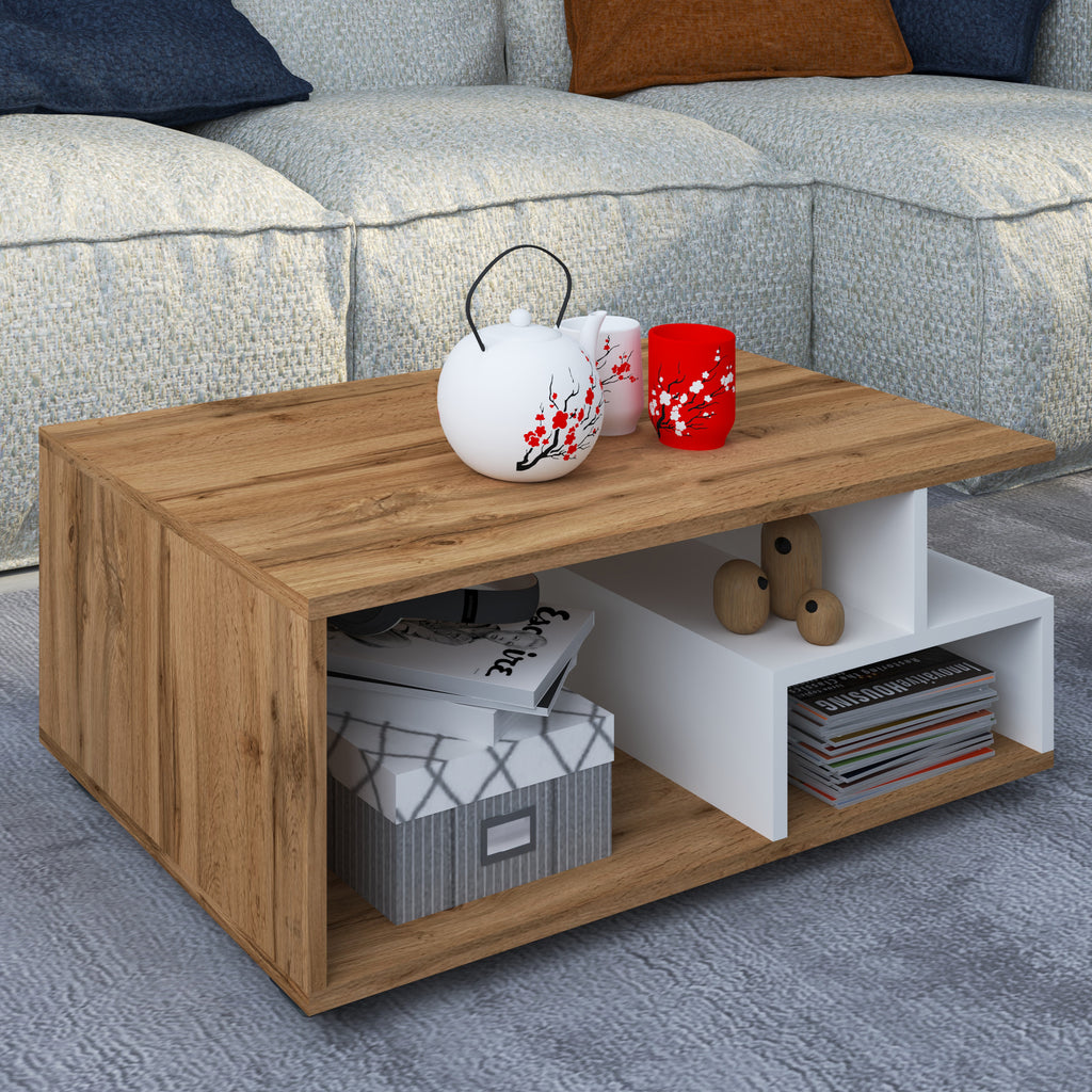 Sohvapöytä Sulas, puu / valkoinen