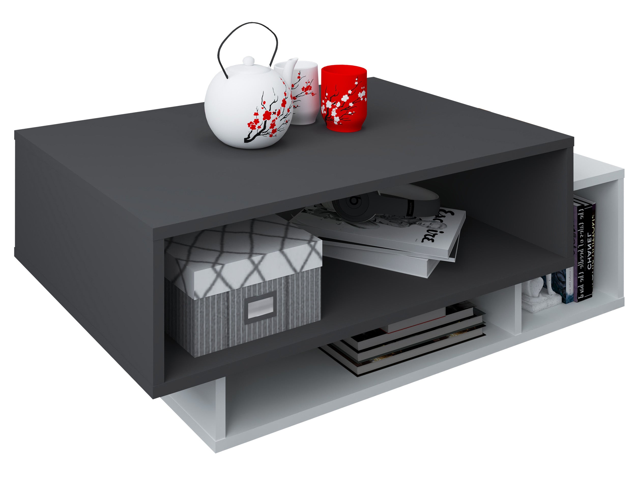 Sohvapöytä Runila, musta / valkoinen