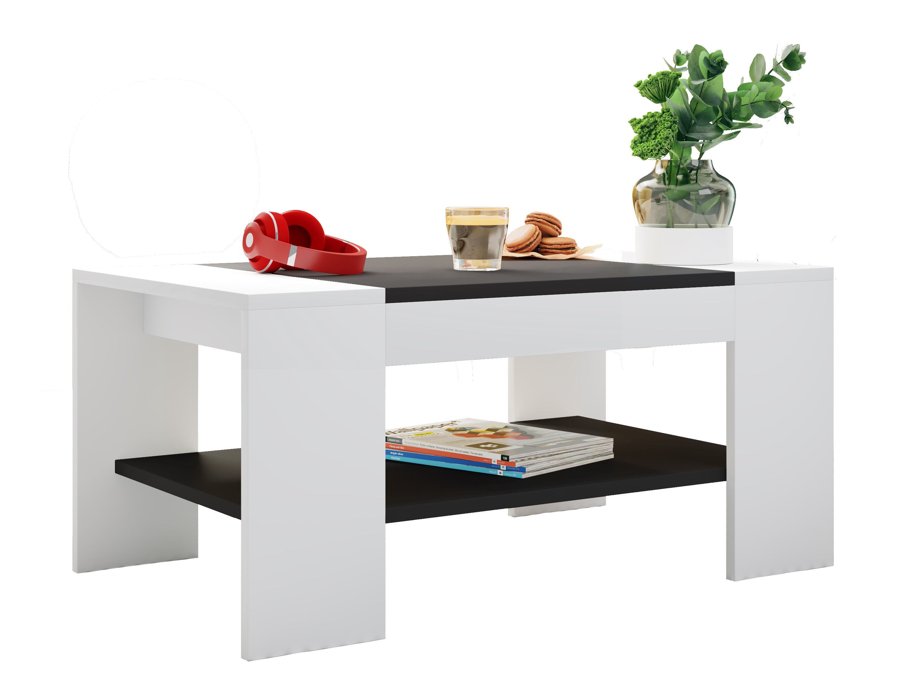 Sohvapöytä Bonza, valkoinen / musta
